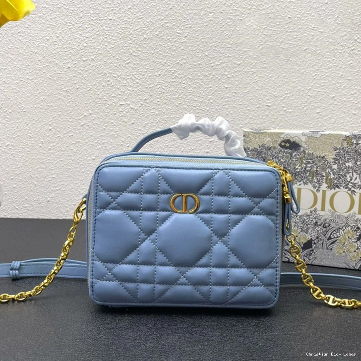 Cheap Blue Caro Chain Bag Calfskin Cannage Sky Dior Box with 0714 Luxury